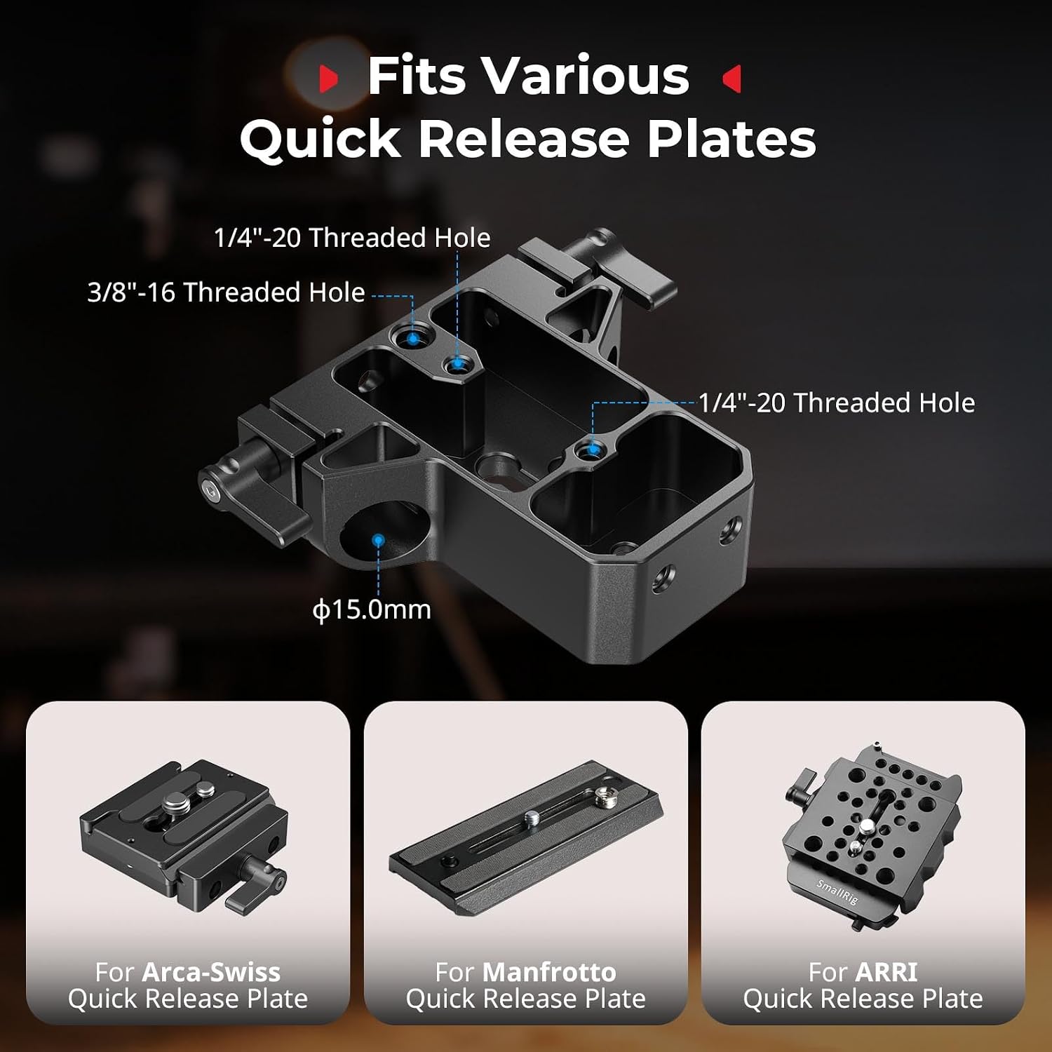 Thumbnail 4 de SMALLRIG 5609 base plate kit 20cm rods