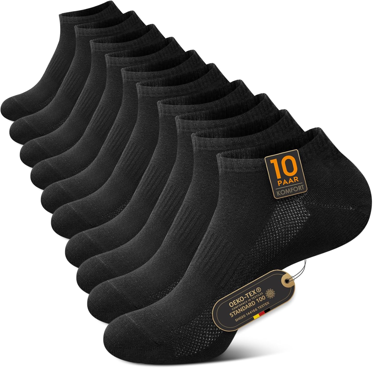 Detalle de TUUHAW Trainer Socks 10 Pairs – Short Ankle, Breathable Cotton for Sports and Everyday Wear