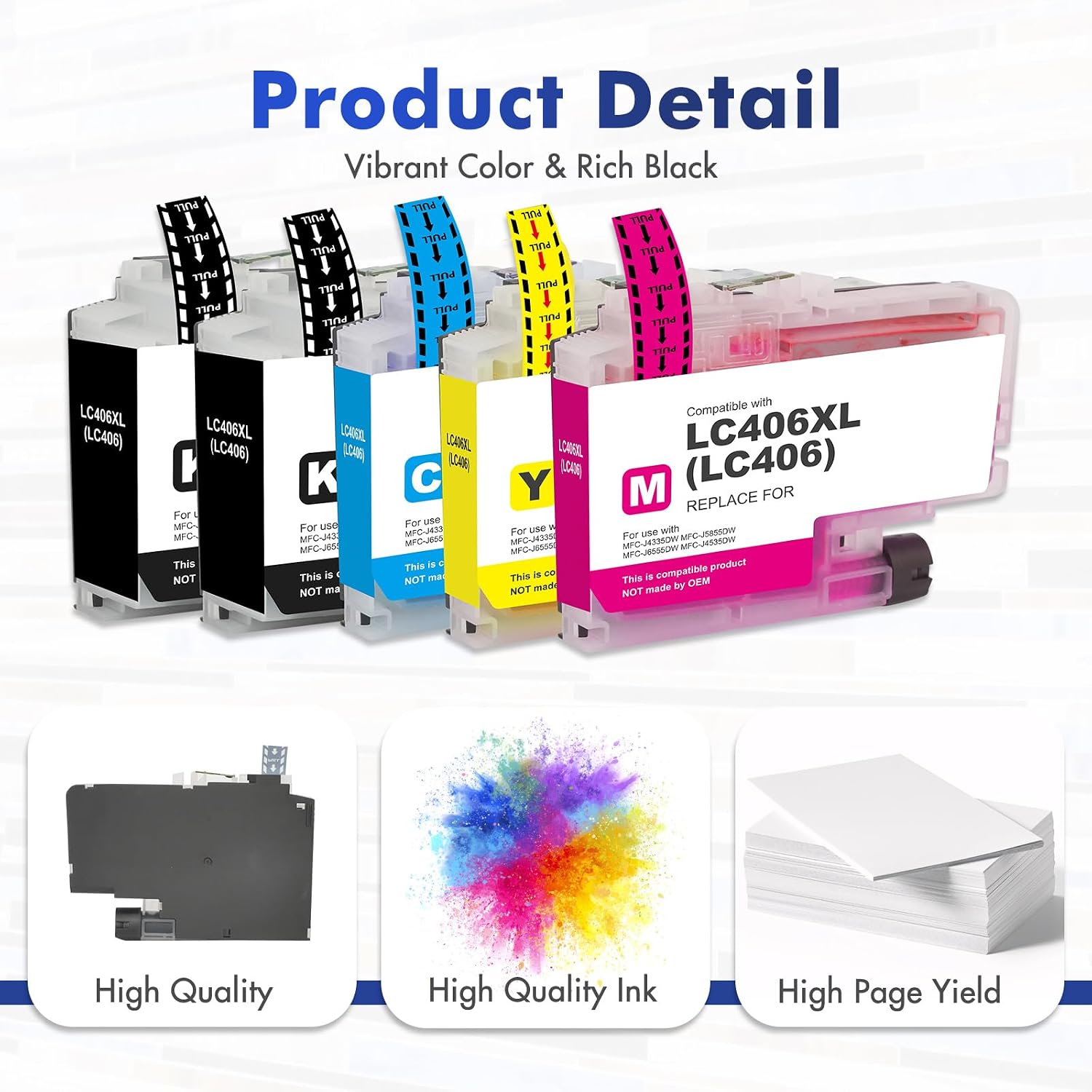 Thumbnail 6 de Toner Bank LC406/LC406XL Ink Cartridges, 5-Pack, Black and CMY
