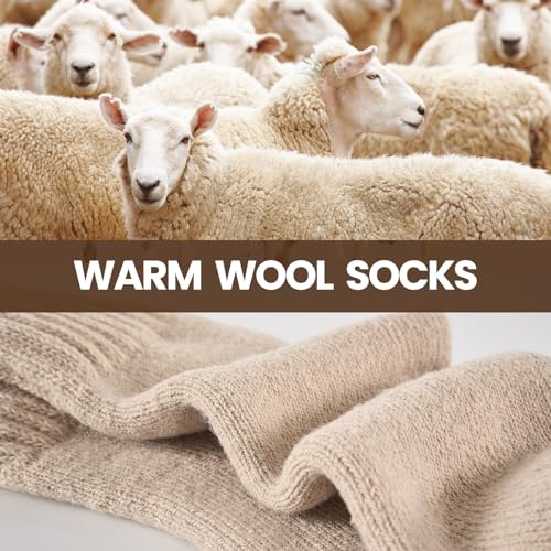 Detalle de Niorasen Thermal Socks for Women - 3 Pairs Wool Winter Warm Thick Socks (Gift Box) UK 4-8