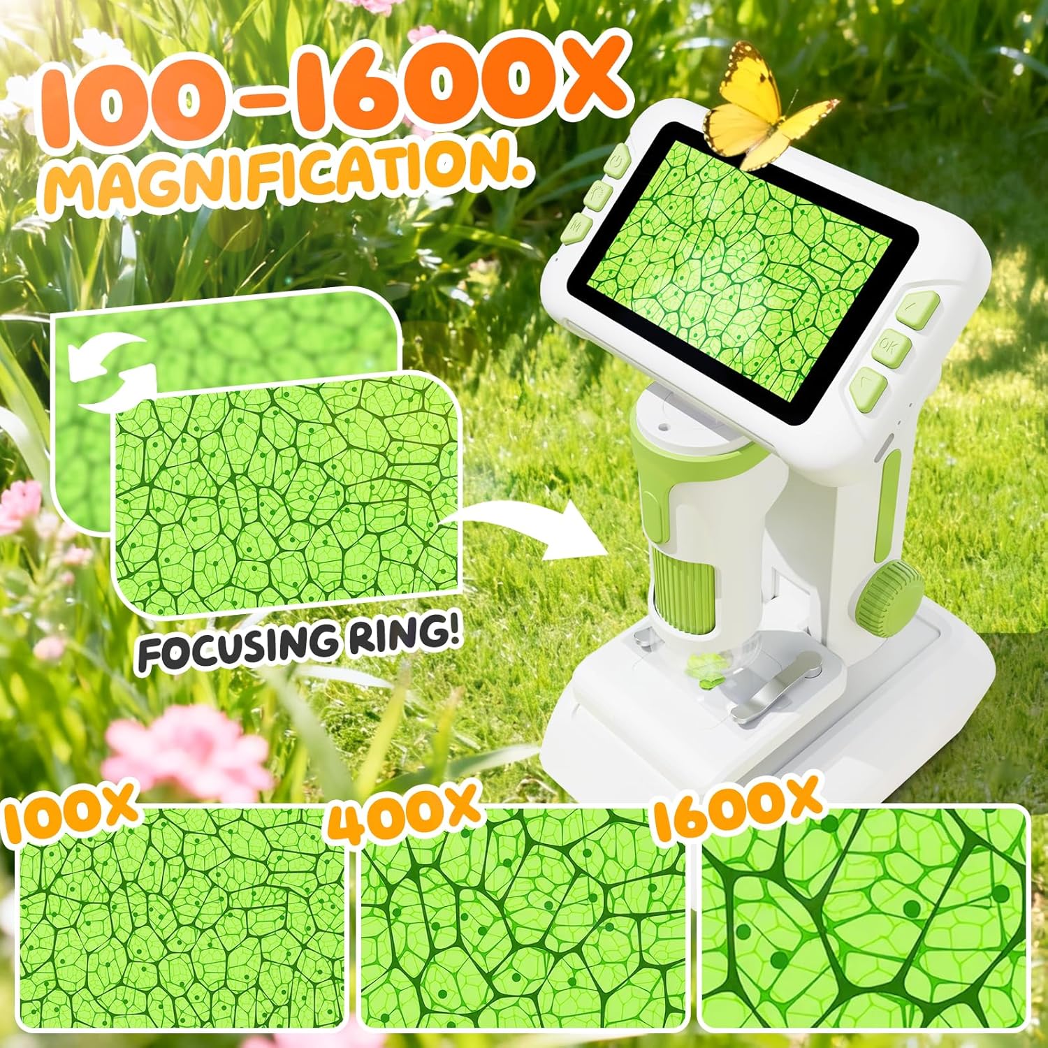 Thumbnail 1 de HEWEIMEI 1600X Mikroskop für Kinder 4K 4,0" IPS-Bildschirm ⌚?