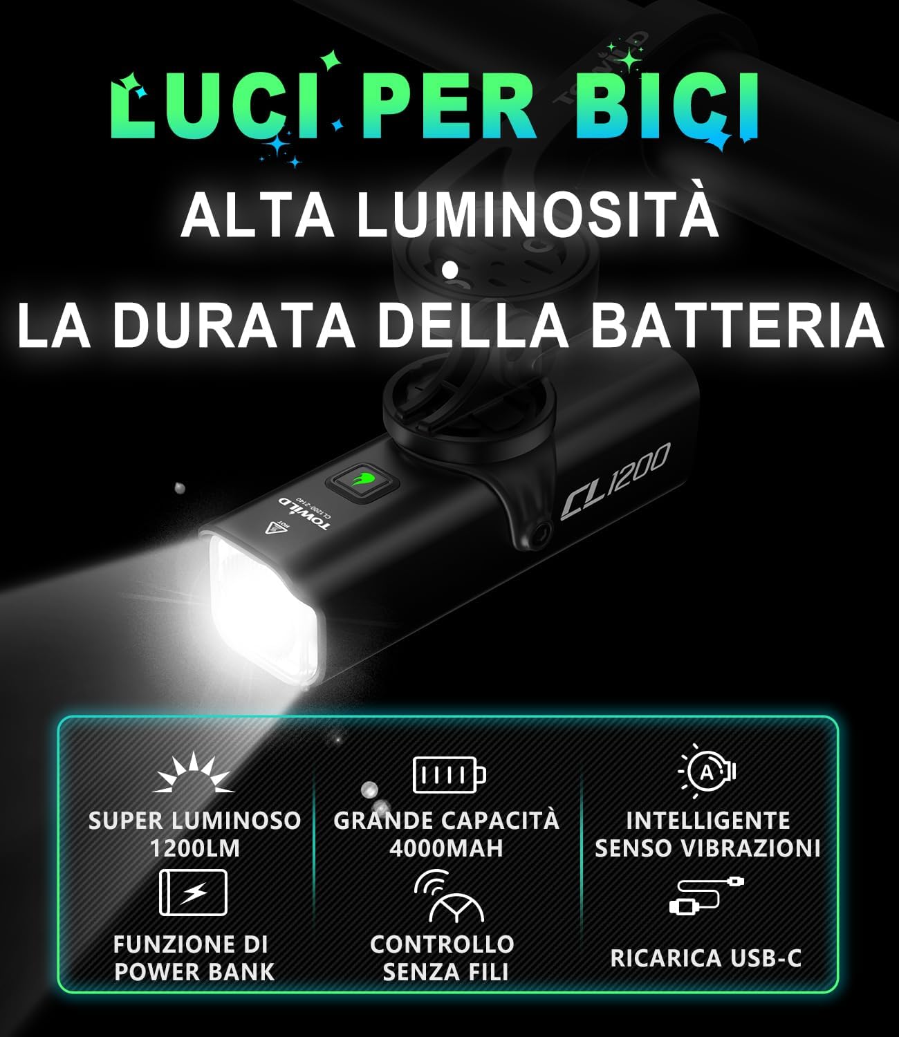 Thumbnail 2 de Towild CL1200 Luce Bici 1200 lm