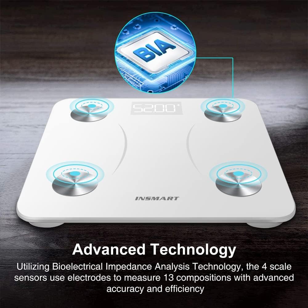 Thumbnail 2 de INSMART Body Fat Scales (White) – Bluetooth digital personal scales with app sync
