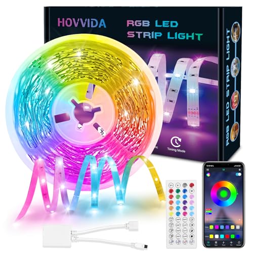 Detalle de HOVVIDA Tira LED 10m RGB (150 LEDs/Metro) — Iluminación versátil para cualquier espacio