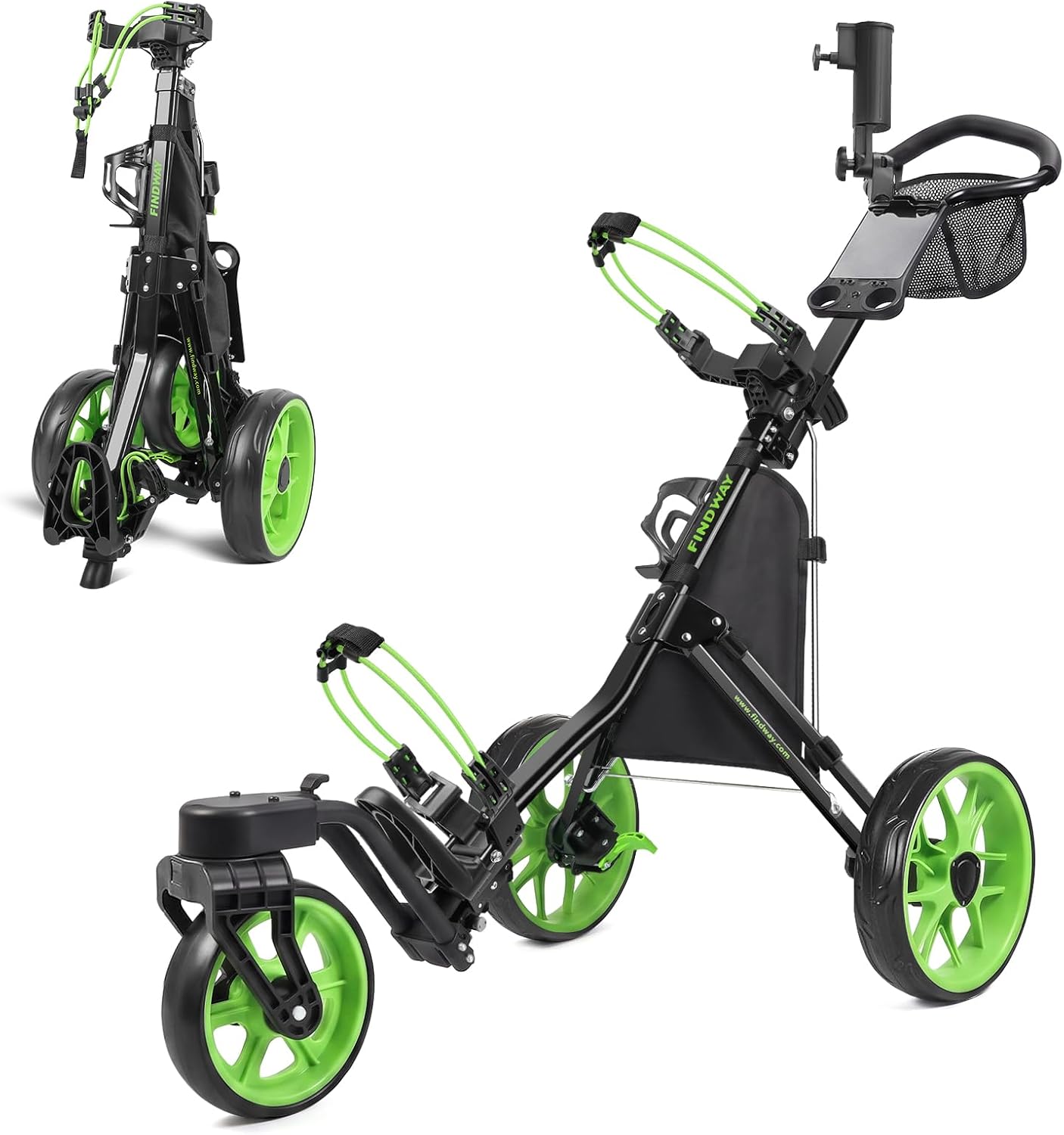 Detalle de Findway 3-Wheel Golf Push Cart with 360° Swivel Front Wheel