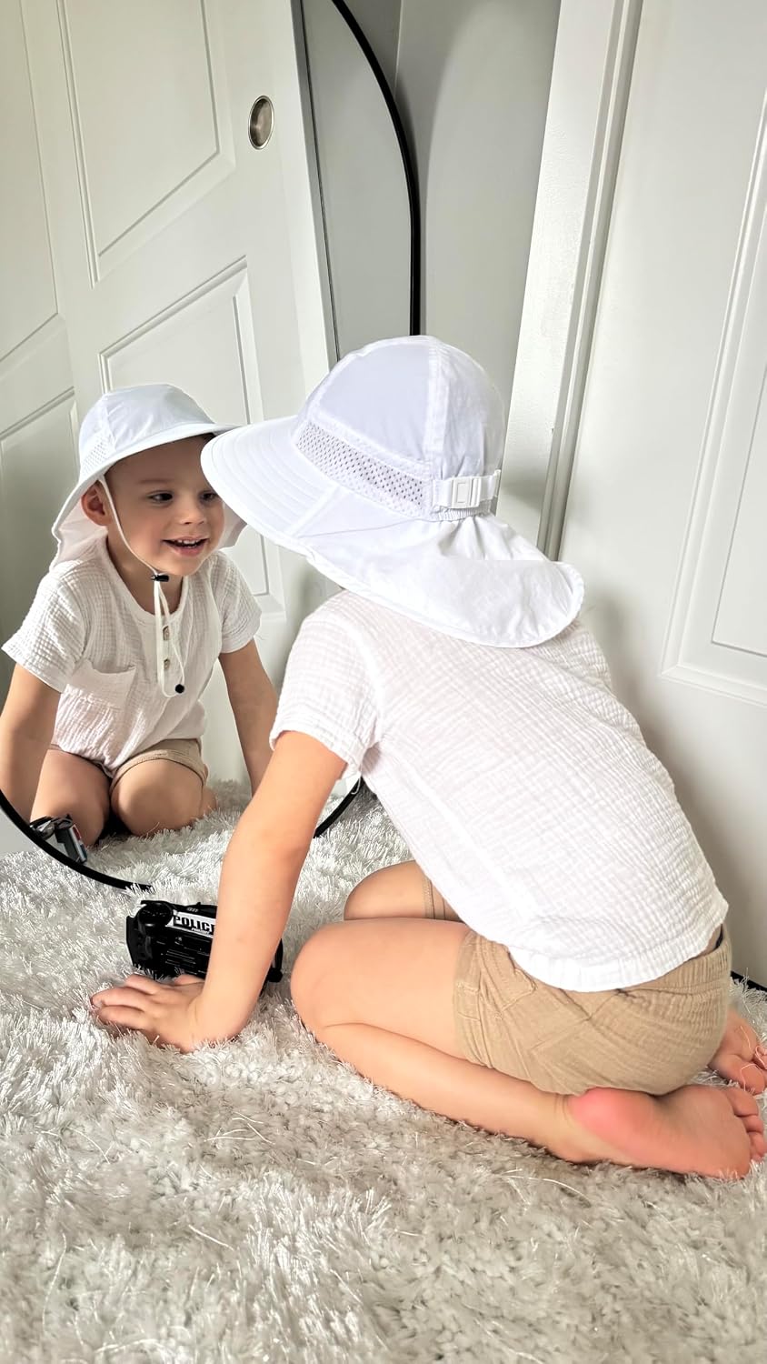 Thumbnail 2 de Toddler & Kids Adjustable Sun Hat with Bucket Brim and Neck Flap (Age 0–14)