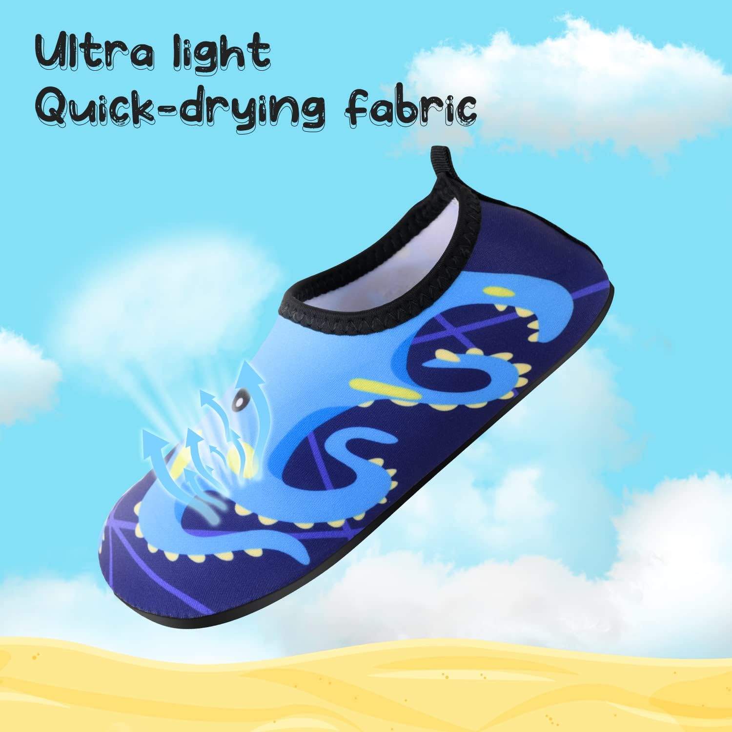 Detalle de Kids Water Shoes Toddlers Swim Beach Shoes – Dinosaur clogs & aqua socks style for non-slip quick-dry play