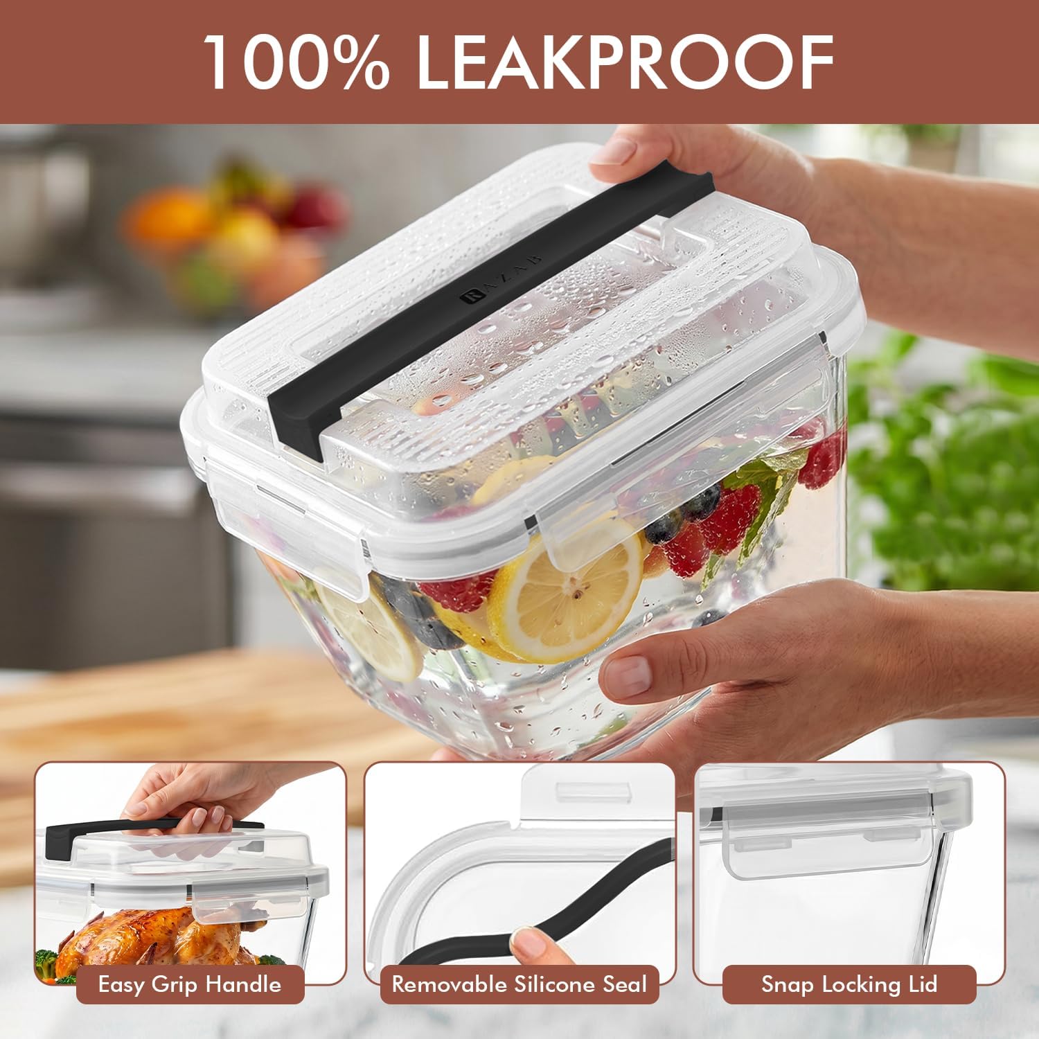 Detalle de Razab Glass Food Storage Container 2700ml