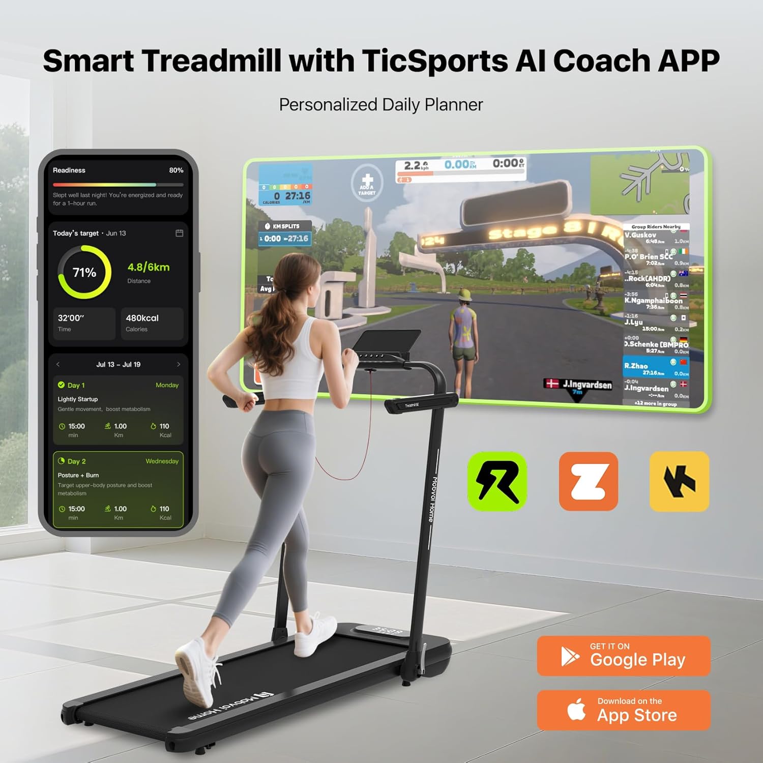 Thumbnail 5 de Mobvoi Home Treadmill SE 3-in-1 Folding Under Desk Running Machine