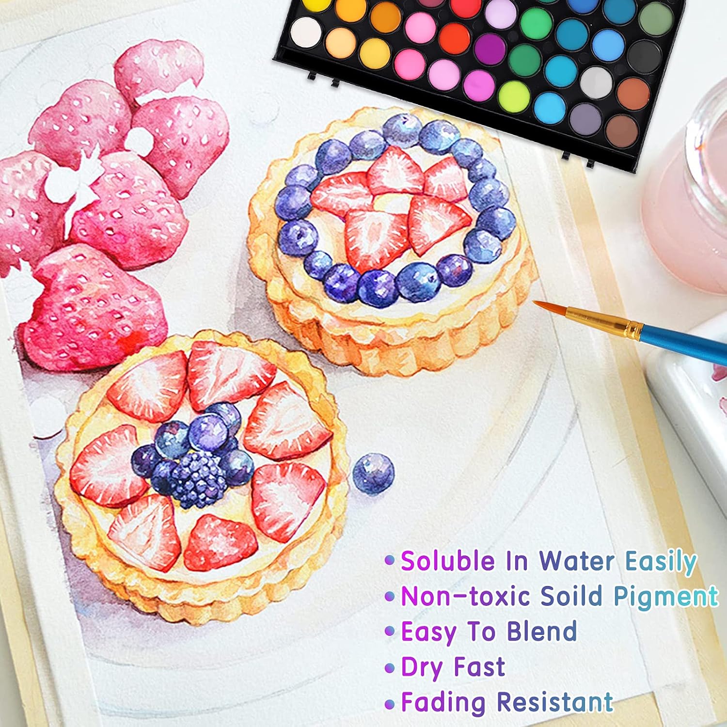 Thumbnail 5 de Watercolor Paint 48 Colors Set 🎨