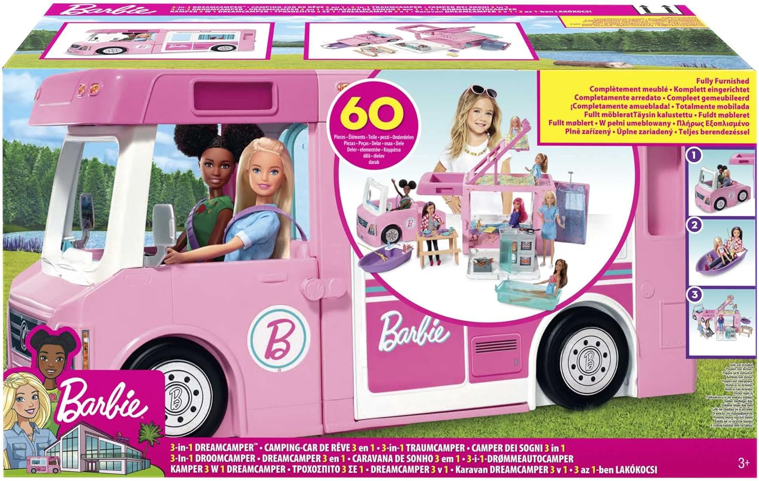 Thumbnail 5 de Barbie Dream Camper 3 in 1 Trasformabile: Camper, Barca e Pickup con 50 accessori