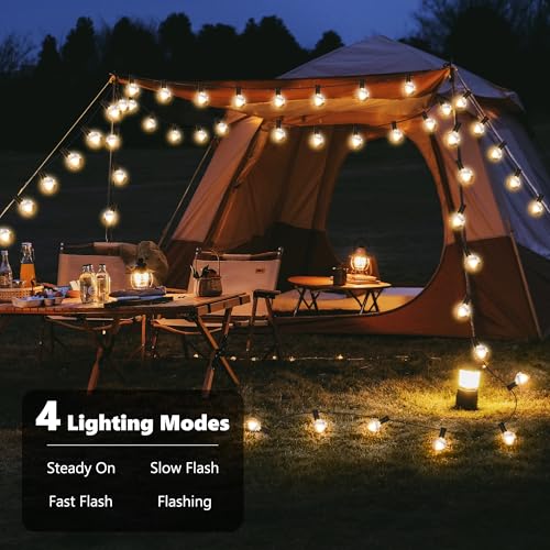 Detalle 2 de Joomer Luces Solares LED Exterior Jardin con USB Recargable — Guirnalda 15,6 m con 25+2 Bombillas