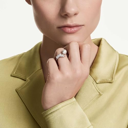 Thumbnail 5 de Swarovski Mesmera Offener Ring mit Kristallperle und Marquise-Schliff – Weiß, rhodiniert