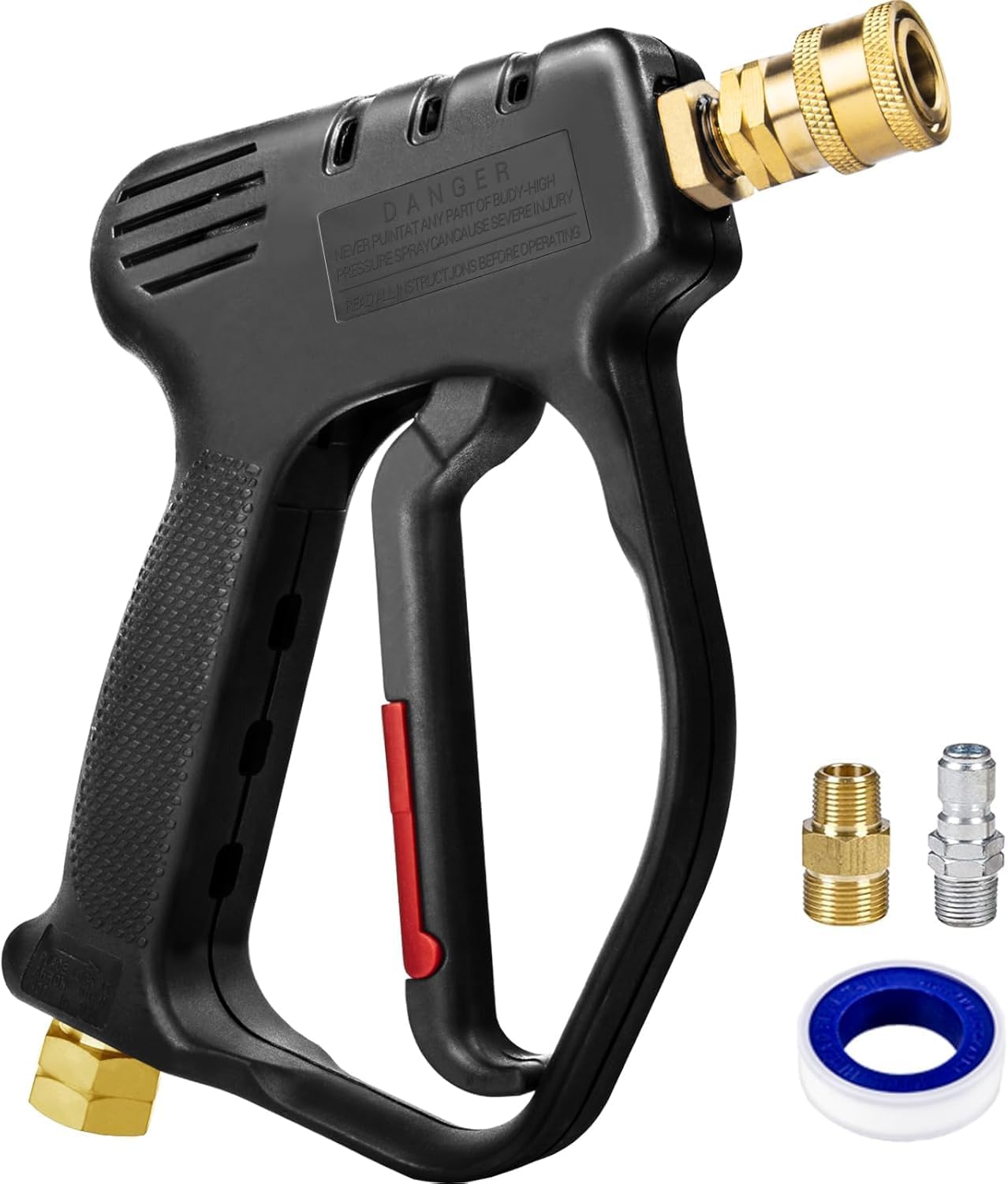 MEKOH stubby pressure washer gun (quick release, 1/4” outlet) for Karcher K2–K7