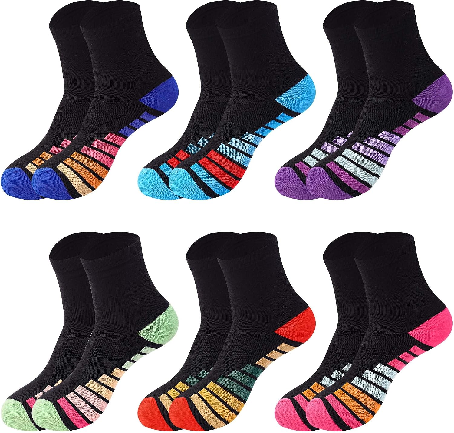 Detalle de L&K-II Lot de 6 ou 12 paires de chaussettes mi-mollet coton femme (sport & loisir) 2237