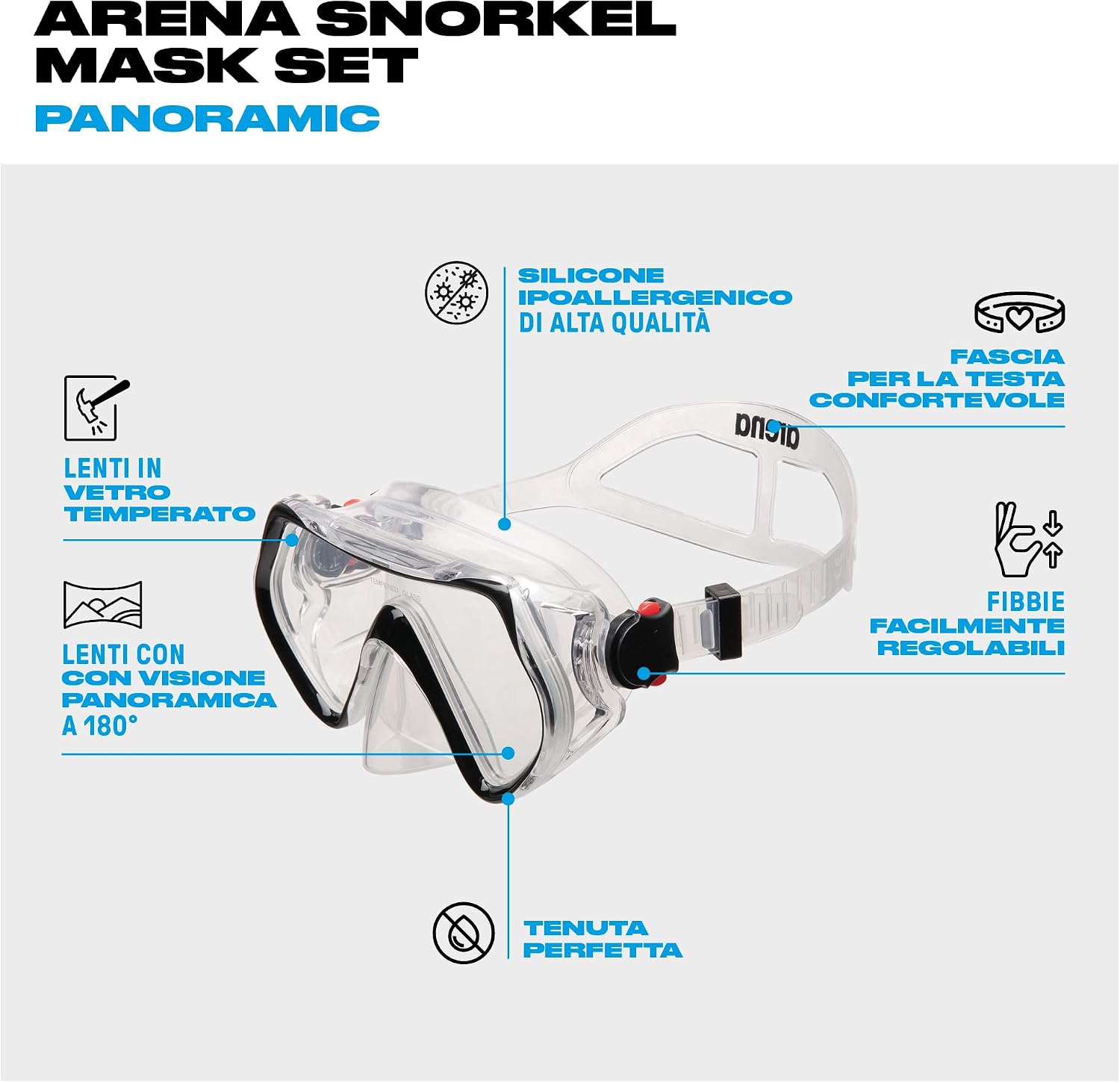 Detalle de Arena Snorkel Mask Set (Adult) — Maschera da snorkeling Arena per adulti