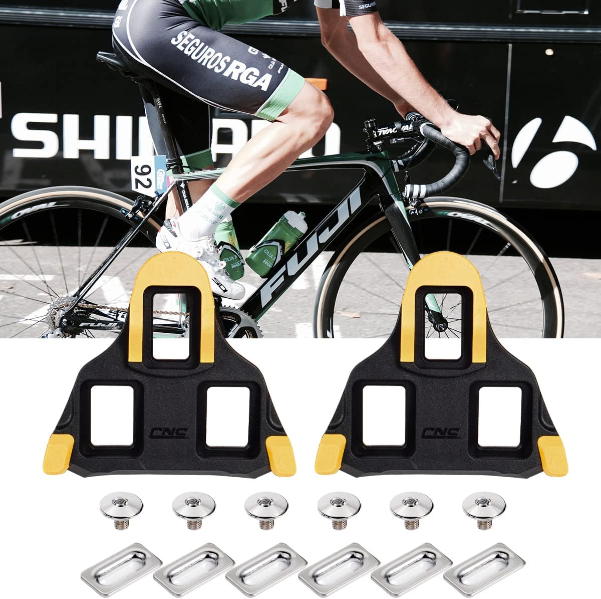 Detalle de Chooee Pedalplatten-Klickpedale für Shimano SPD-SL, kompatibel mit SM-SH10/SM-SH11/SM-SH12