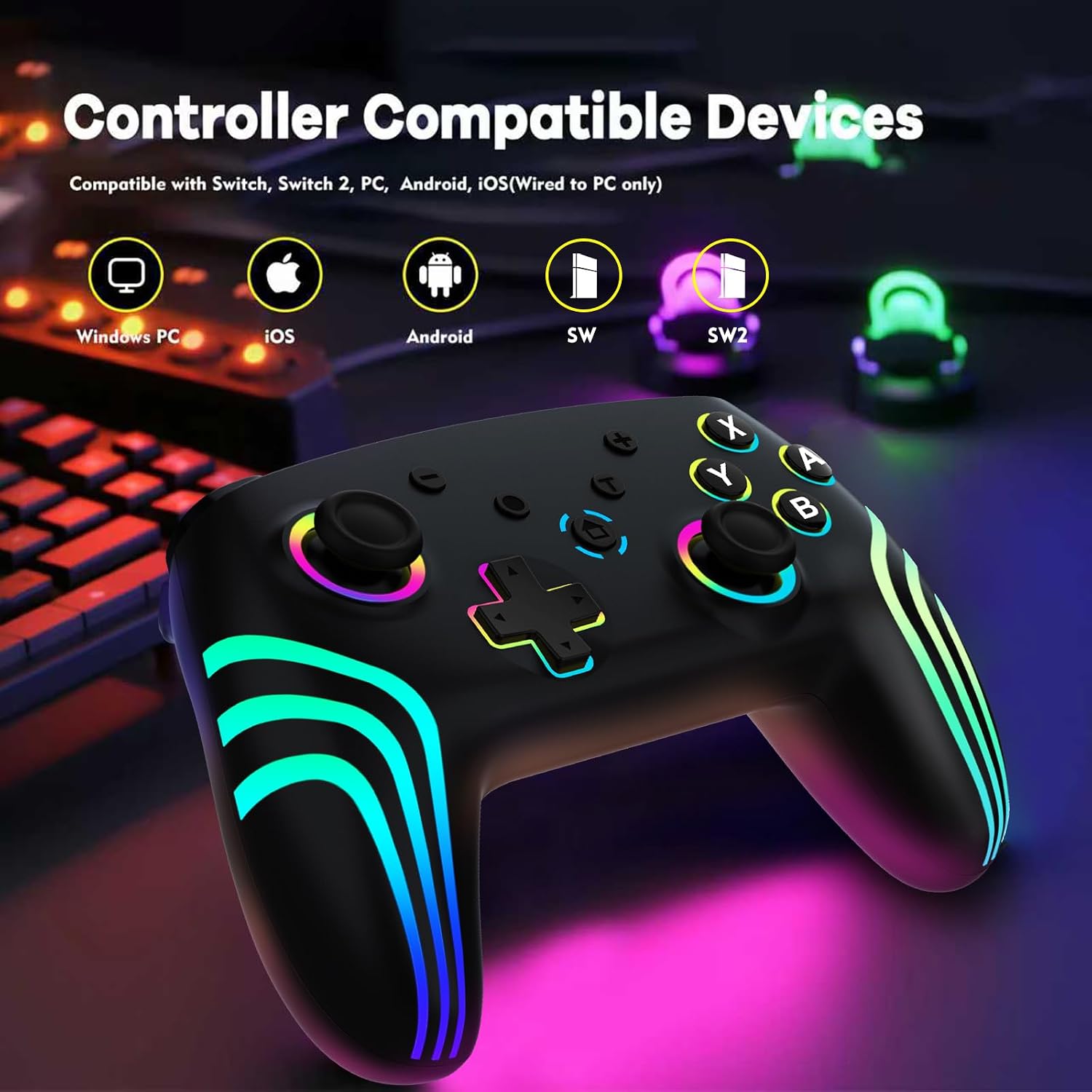 Thumbnail 6 de MYSTILUCK Controller Wireless Pro per Switch con RGB