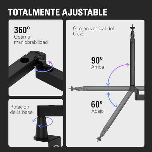 Detalle de Elgato Wave Mic Arm LP: brazo articulado de perfil bajo para micrófono