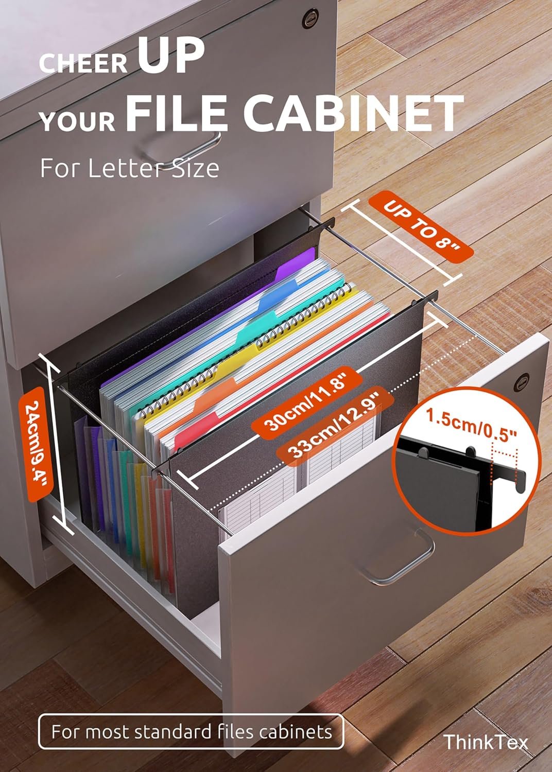 Detalle 2 de ThinkTex Hanging-1 Expanding Hanging File Folders, 7 Pockets, 1.2-Inch Expansion