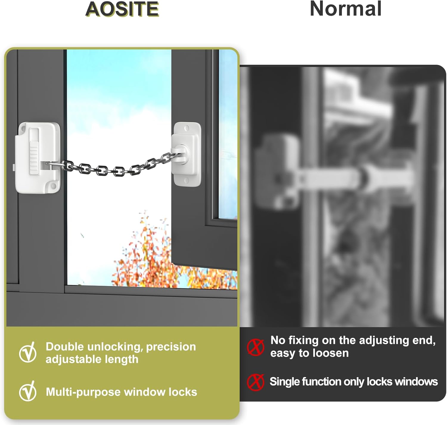 Thumbnail 5 de AOSITE Window Locks 2pcs child safety