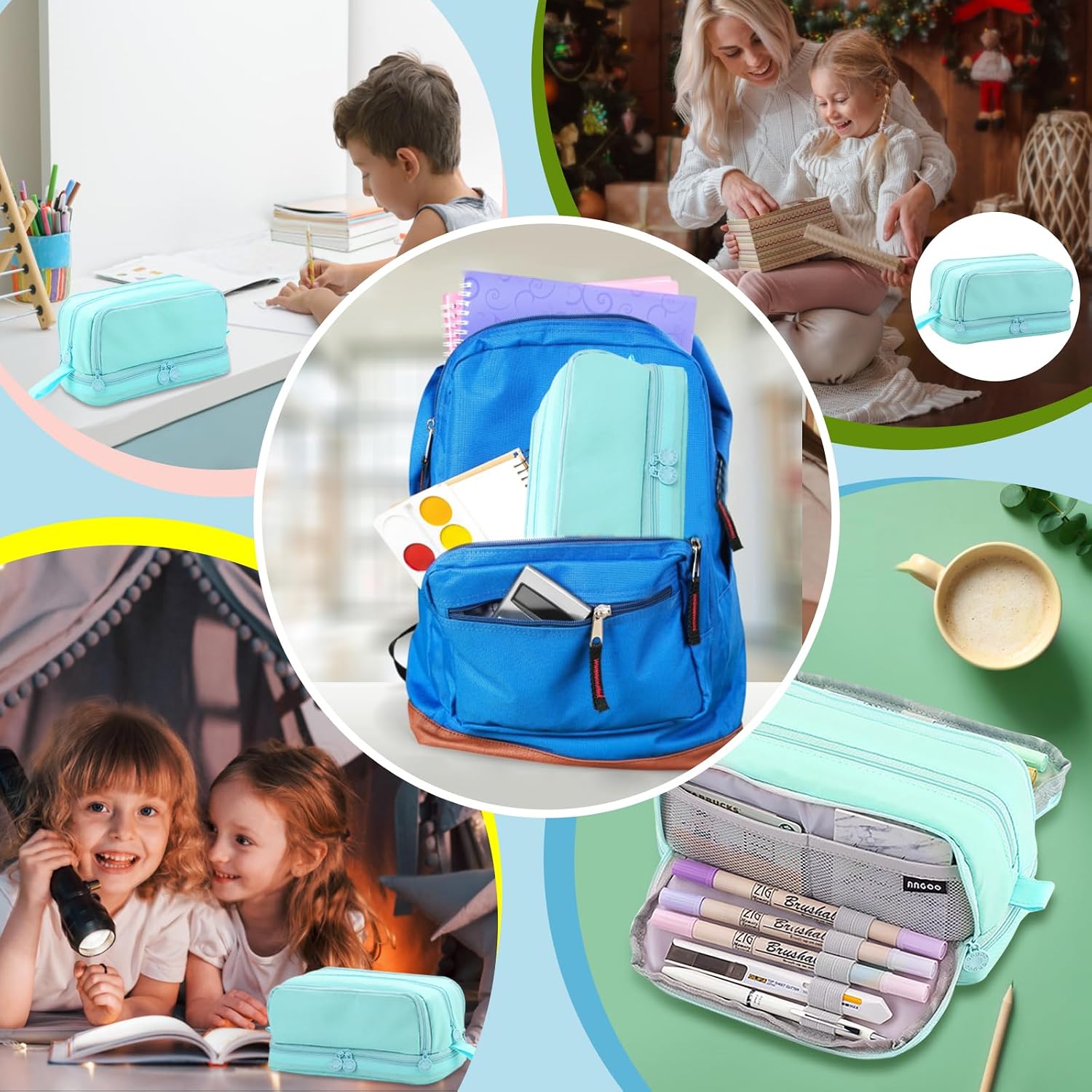 Thumbnail 6 de HuaMuDM 001 etui van nylon met 4 compartimenten en 13 vakken