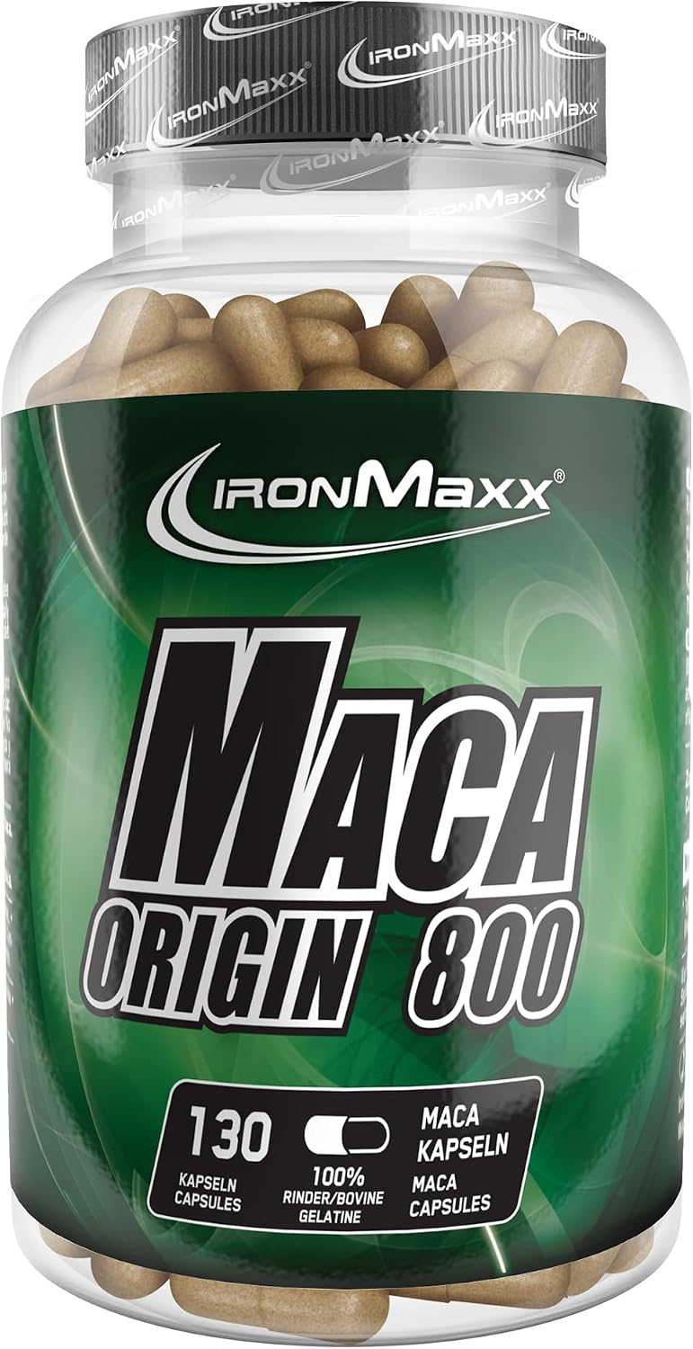 Detalle de IronMaxx Maca Origin Hochdosierte Maca Kapseln – 130 Stück, 800 mg Maca-Extrakt aus Peru
