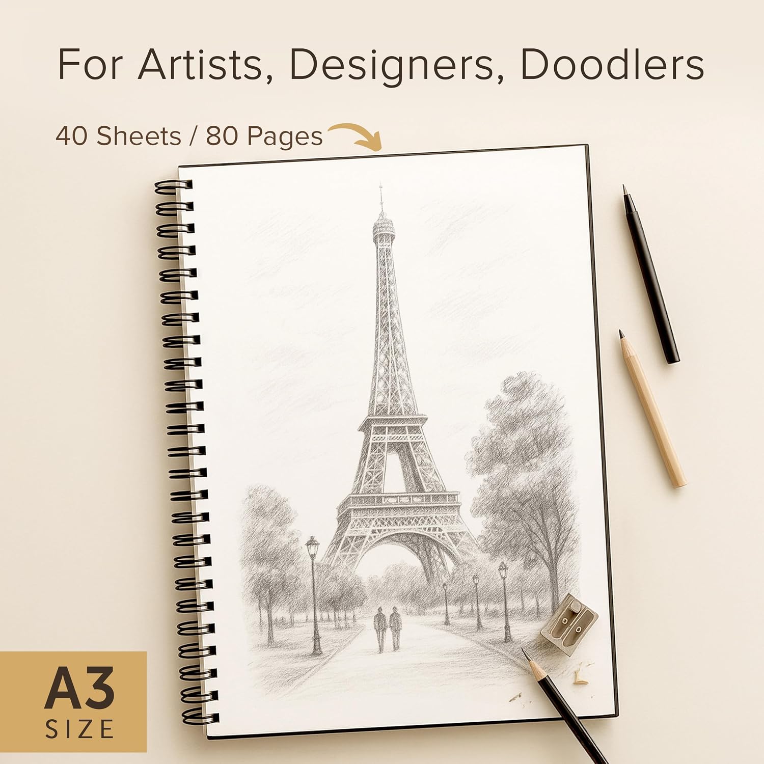 Thumbnail 3 de A3 Sketchbook for Artists 29x42cm 200GSM
