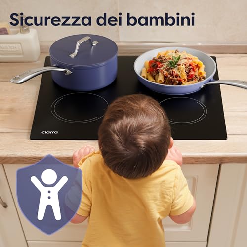 Detalle 2 de CIARRA Piano Induzione da Incasso 4 Fuochi 60 cm: potenza 6000 W, controllo touch e timer