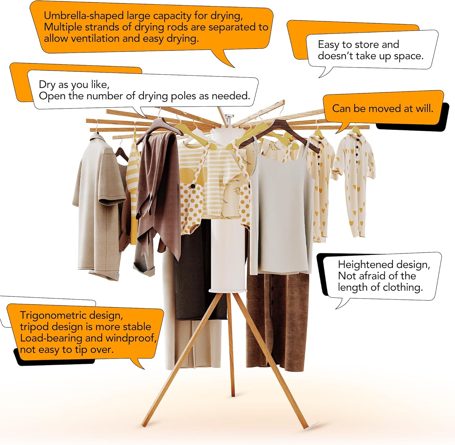 Thumbnail 5 de LIENAHU Clothes Drying Rack 16 Poles