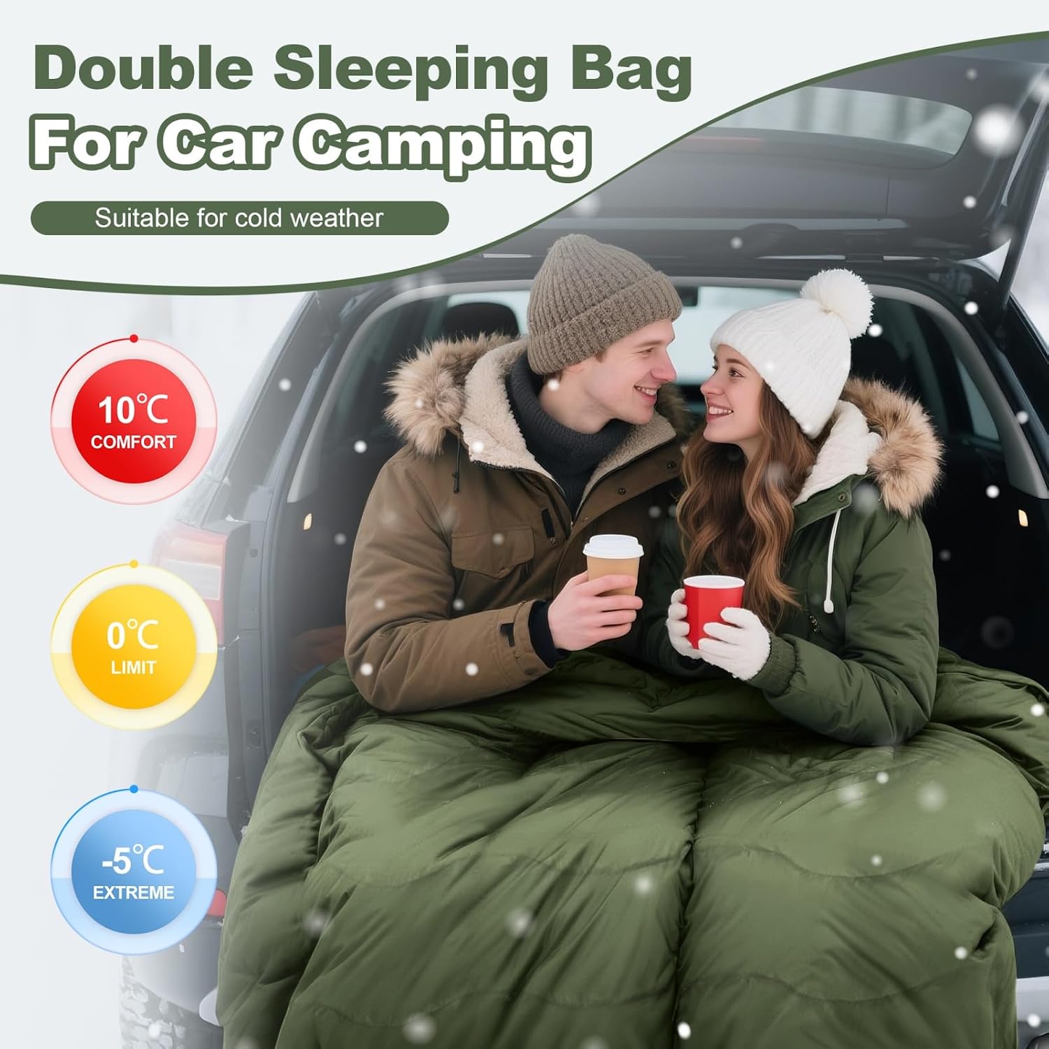 Thumbnail 4 de Forinbuy FB-2509-GSD dubbele slaapzak, 230 x 150 cm met katoenen flanel