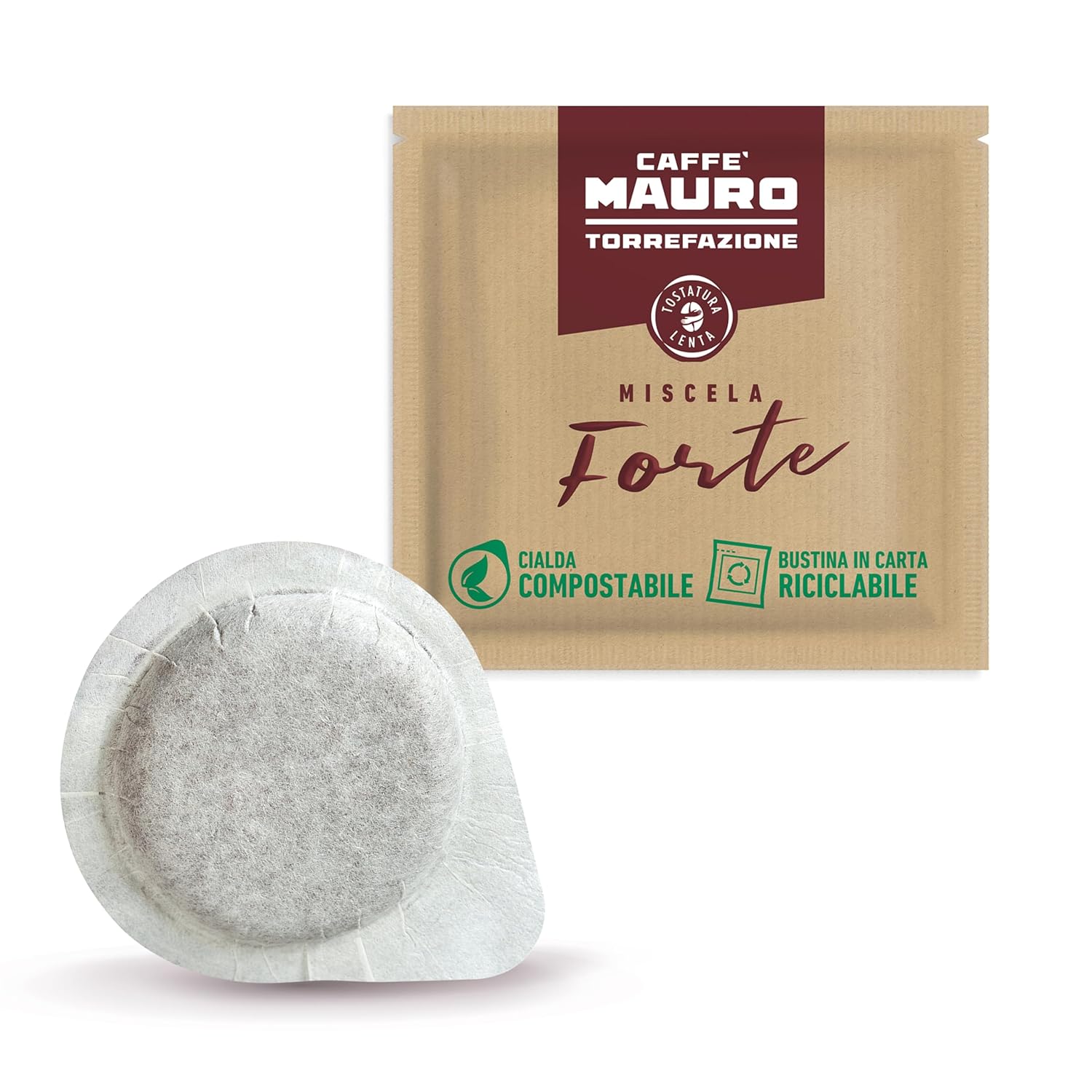 Detalle 2 de Caffè Mauro Torrefazione Kompostierbare ESE Pad-Kaffee, 100 Stück, Intensität 10/10