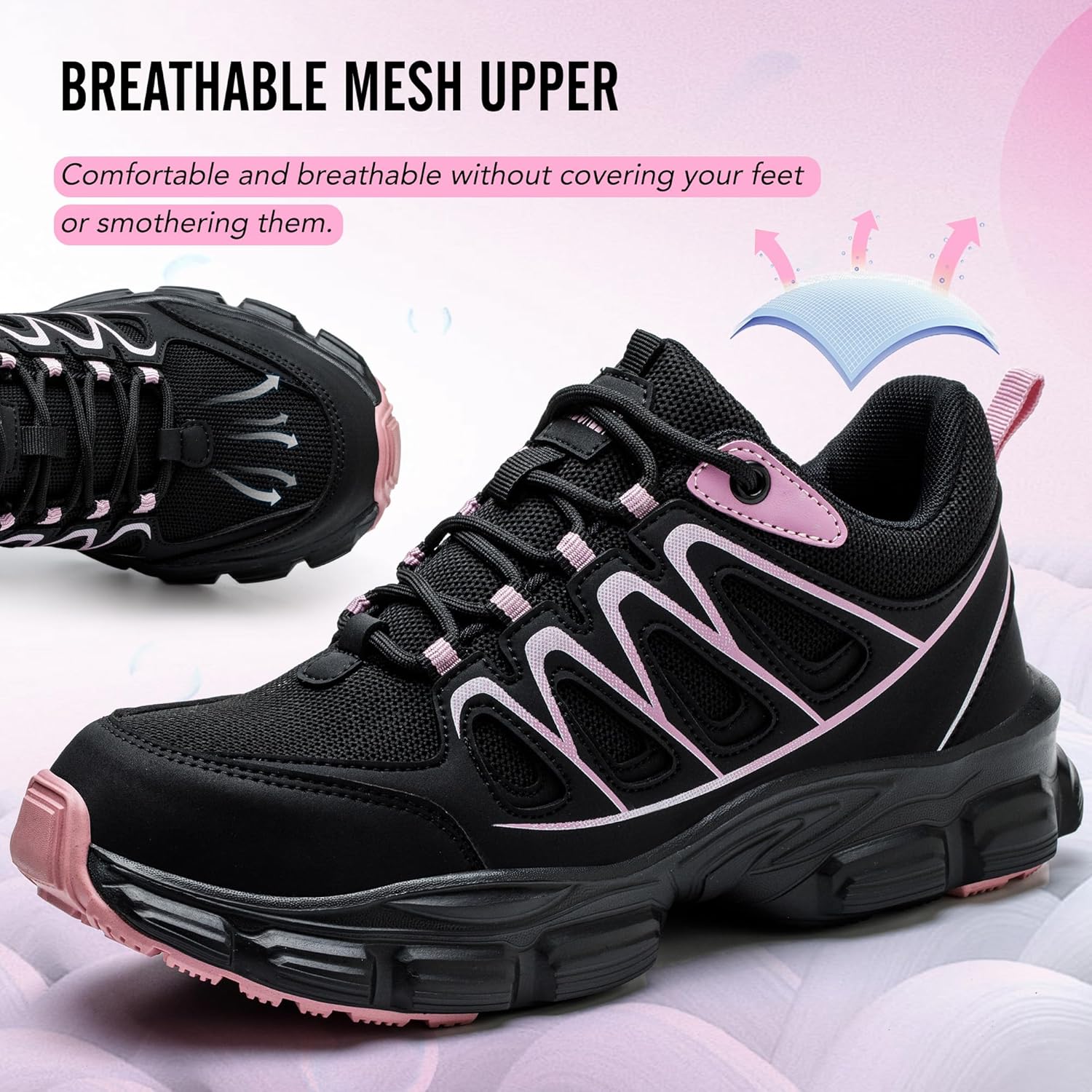 Detalle de Safety Trainers for Women – Steel Toe Cap, Lightweight, Breathable and Puncture-Resistant