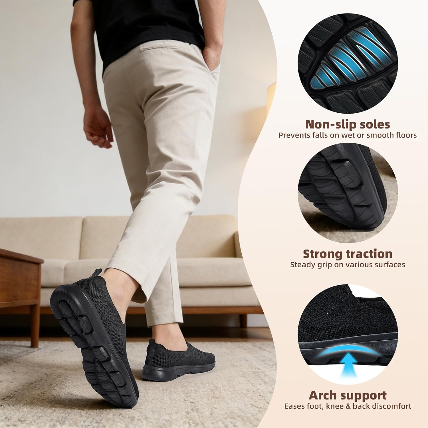 Thumbnail 2 de TIOSEBON Men's Slip-On Loafer Shoes: Comfortable Mesh Casual Walkers