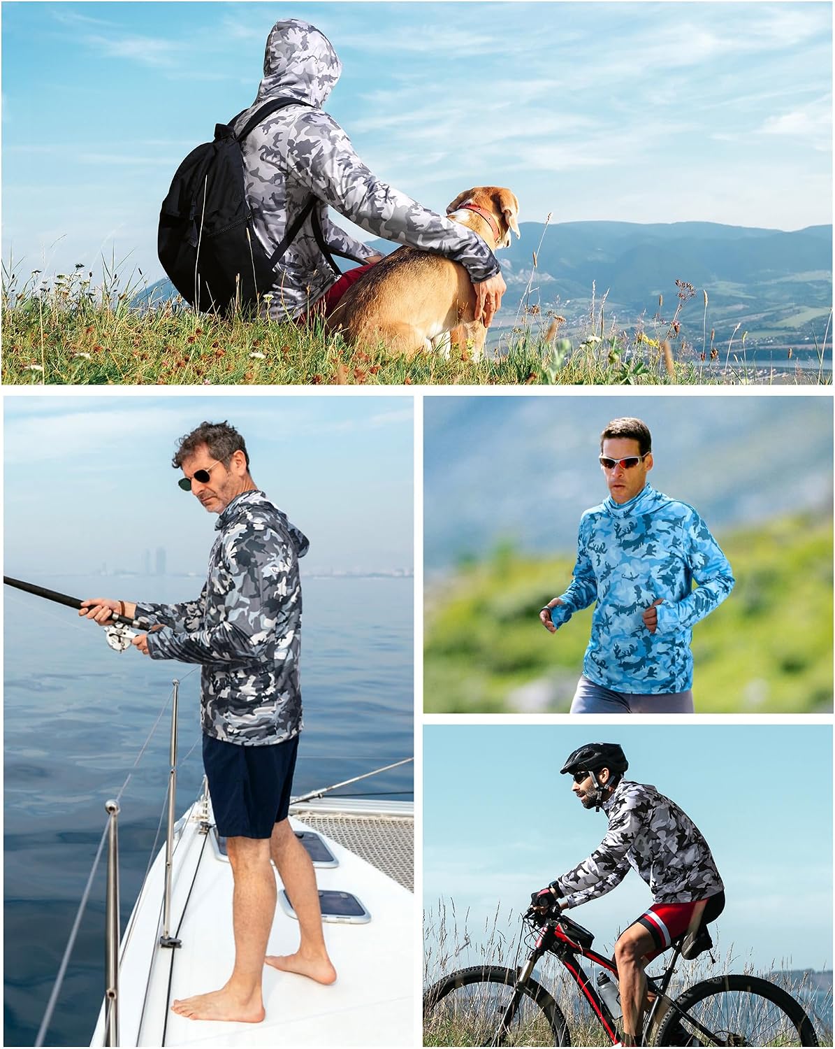 Thumbnail 4 de FISHEAL Men’s Performance Fishing Hoodie Shirt with UPF 50+ Sun Protection, Thumbholes & Neck Gaiter