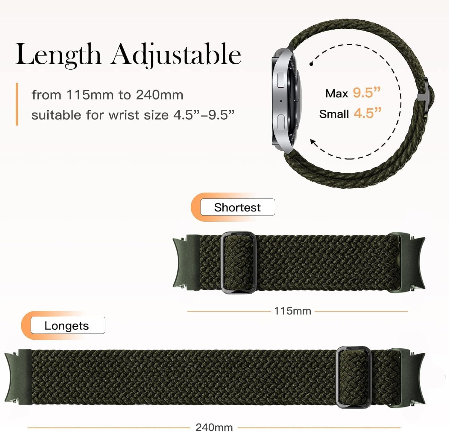 Thumbnail 3 de Galaxy Watch Strap 40–46mm Nylon Sport Loop 4 Pack