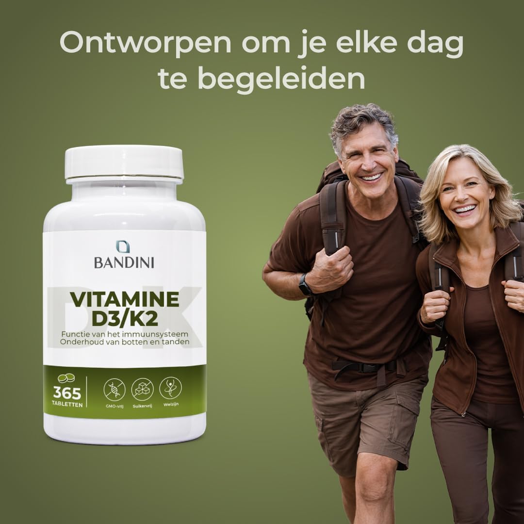 Thumbnail 2 de BANDINI Vitamine D3 K2, 365 tabletten met vitamine D en K