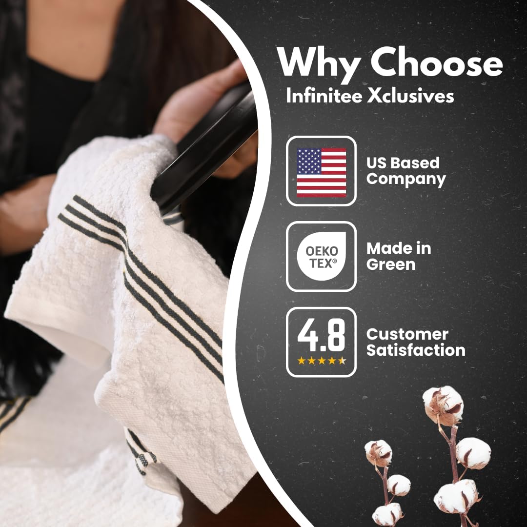 Detalle de Infinitee Xclusives Cotton Kitchen Towels, 6-Pack