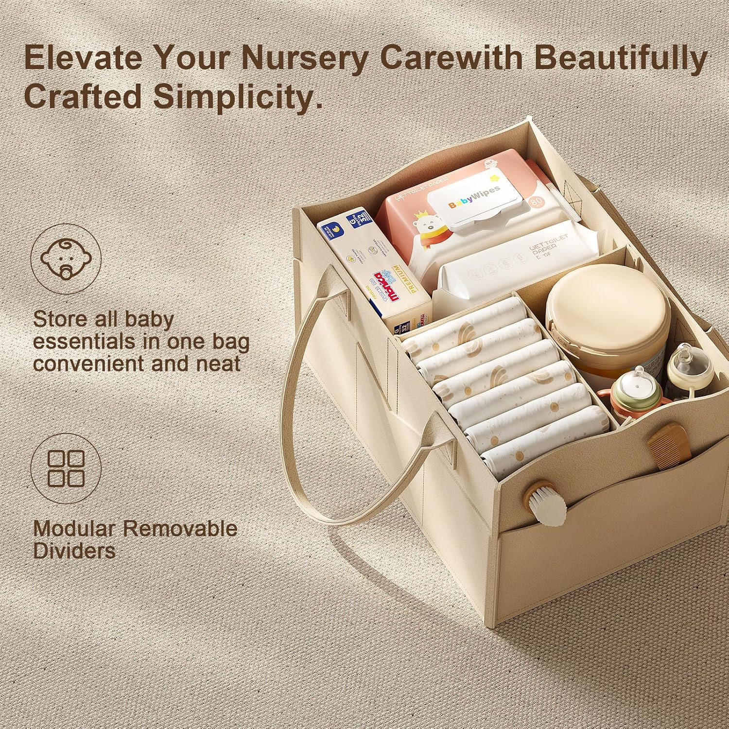 Thumbnail 6 de Recximi MK-2 3-Tier Diaper Caddy Cart with Detachable Organizer and Wheels