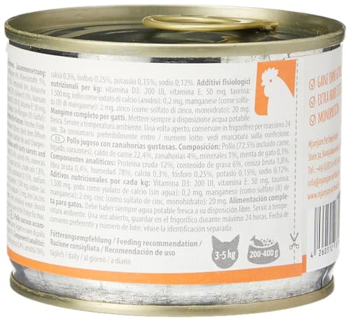 Detalle 2 de MjAMjAM Premium Nassfutter für Katzen – saftiges Huhn mit Möhrchen, 6x200 g, getreidefrei