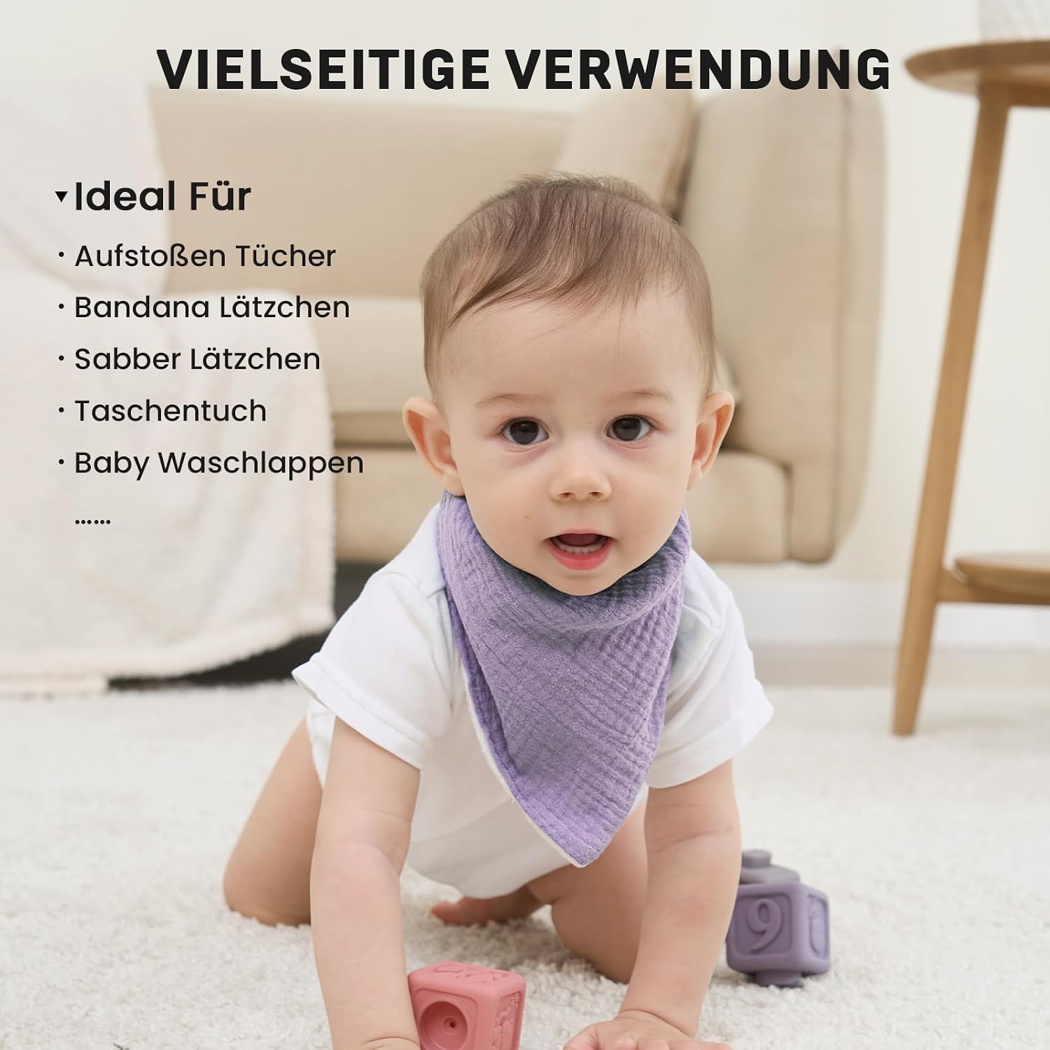 Thumbnail 4 de IKWOLETI Baby Dreieckstuch Lätzchen 6er Set