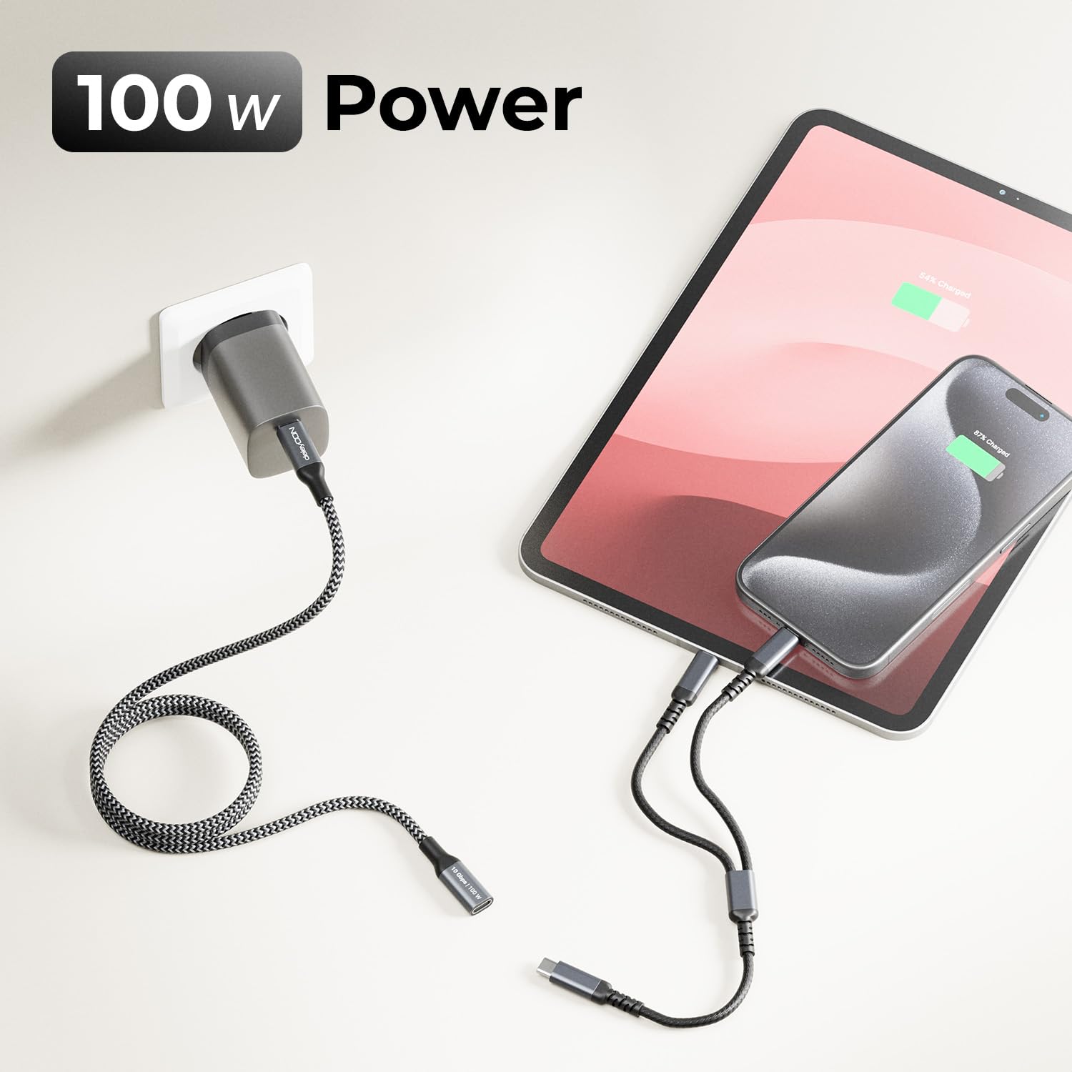 Detalle 2 de deleyCON USB-C Verlängerungskabel 0,5 m – 100 W, 10 Gbit/s, USB-C zu USB-C, DP Alt Mode, 4K@60Hz
