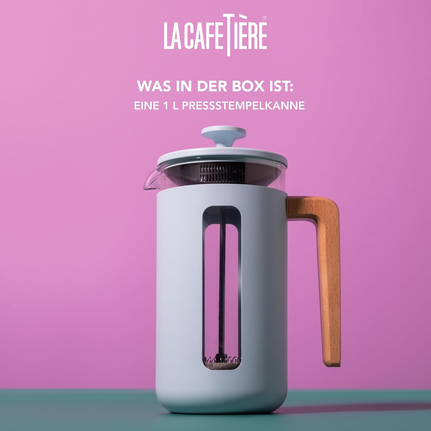 Thumbnail 2 de La Cafetière Pisa Kaffeebereiter für 8 Tassen – stilvolle French Press aus Edelstahl mit Holzgriff, 1 L