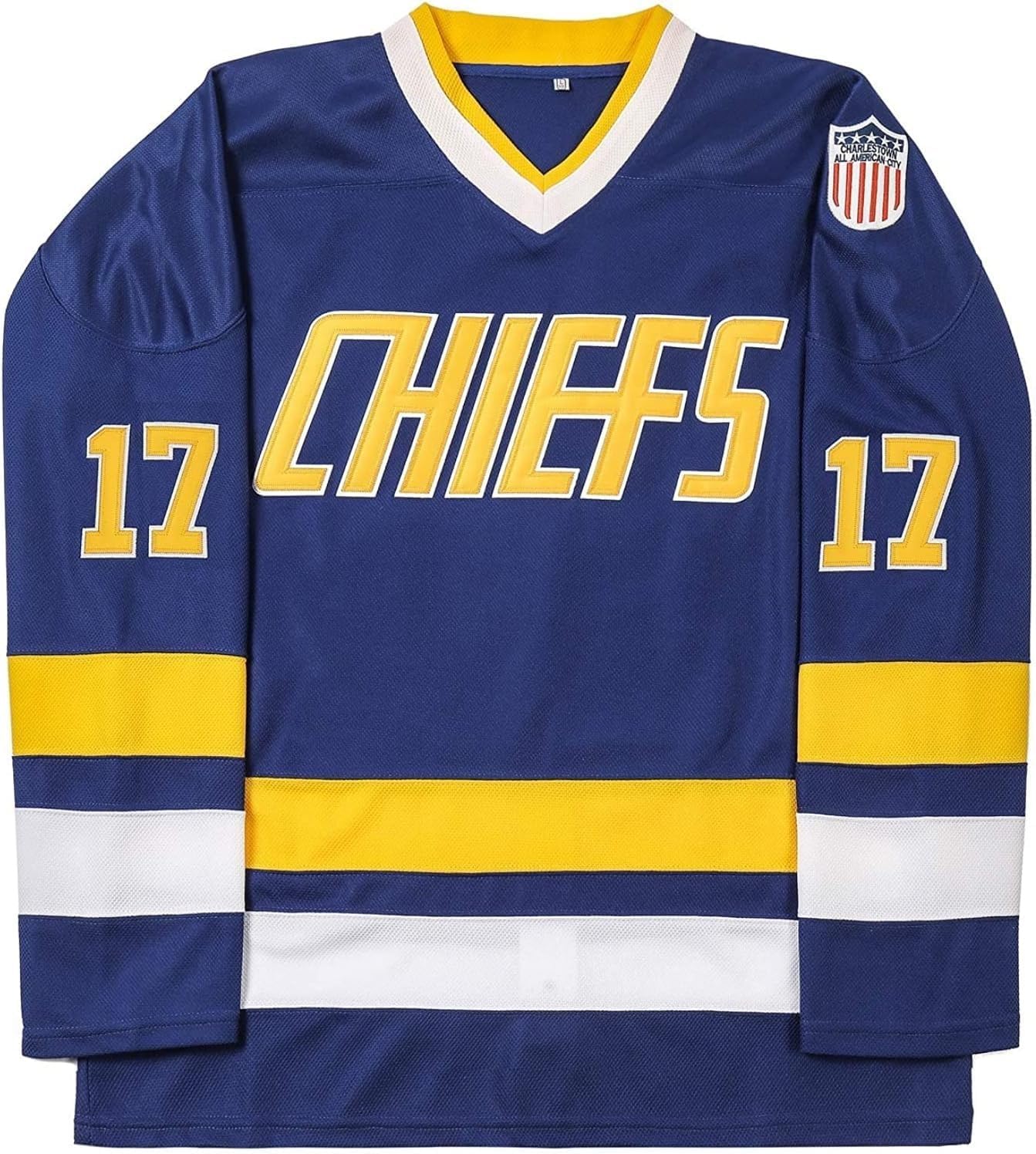 Detalle de PRIMITAS Steve Charlestown Chiefs Hockey Jersey with Stitched Letters and Numbers