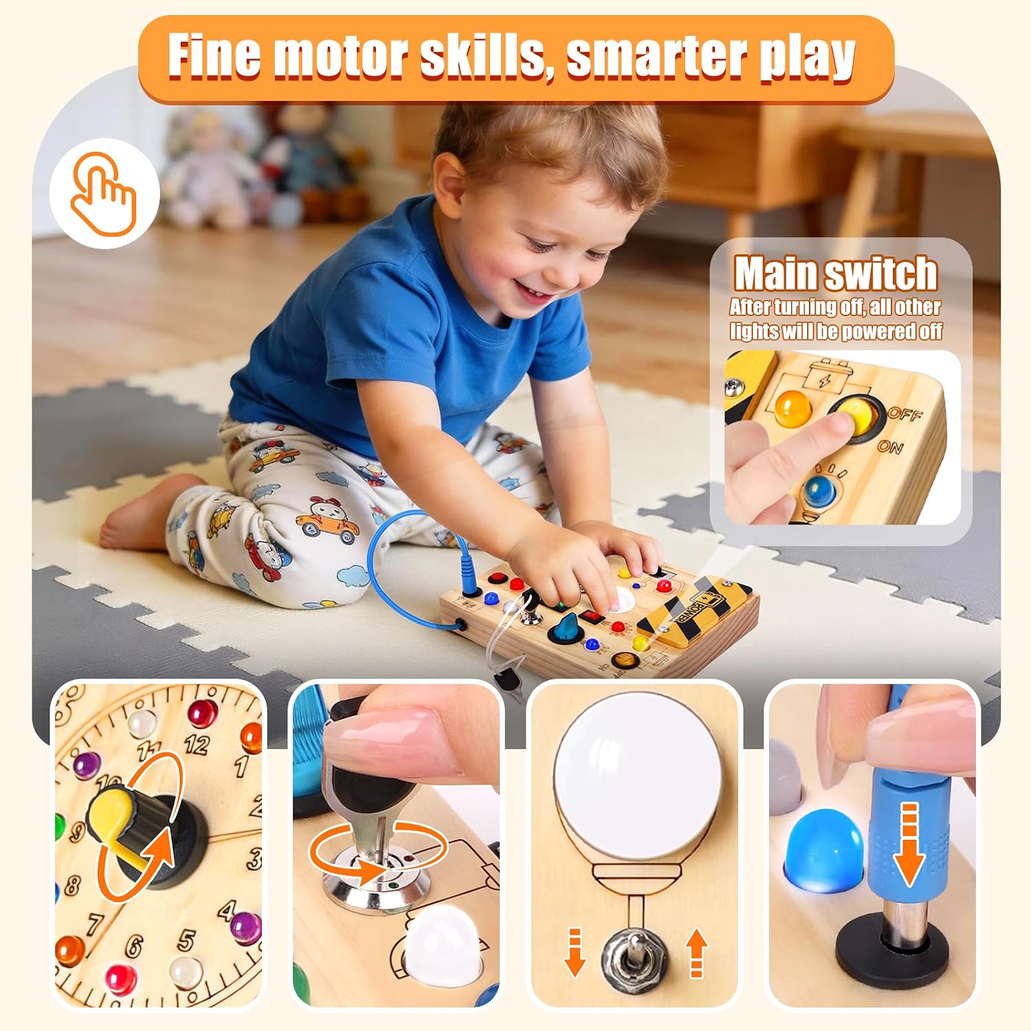 Thumbnail 1 de Konijiwa Busy Board v2: Montessori Sensory Toy for 1–3 Year Olds