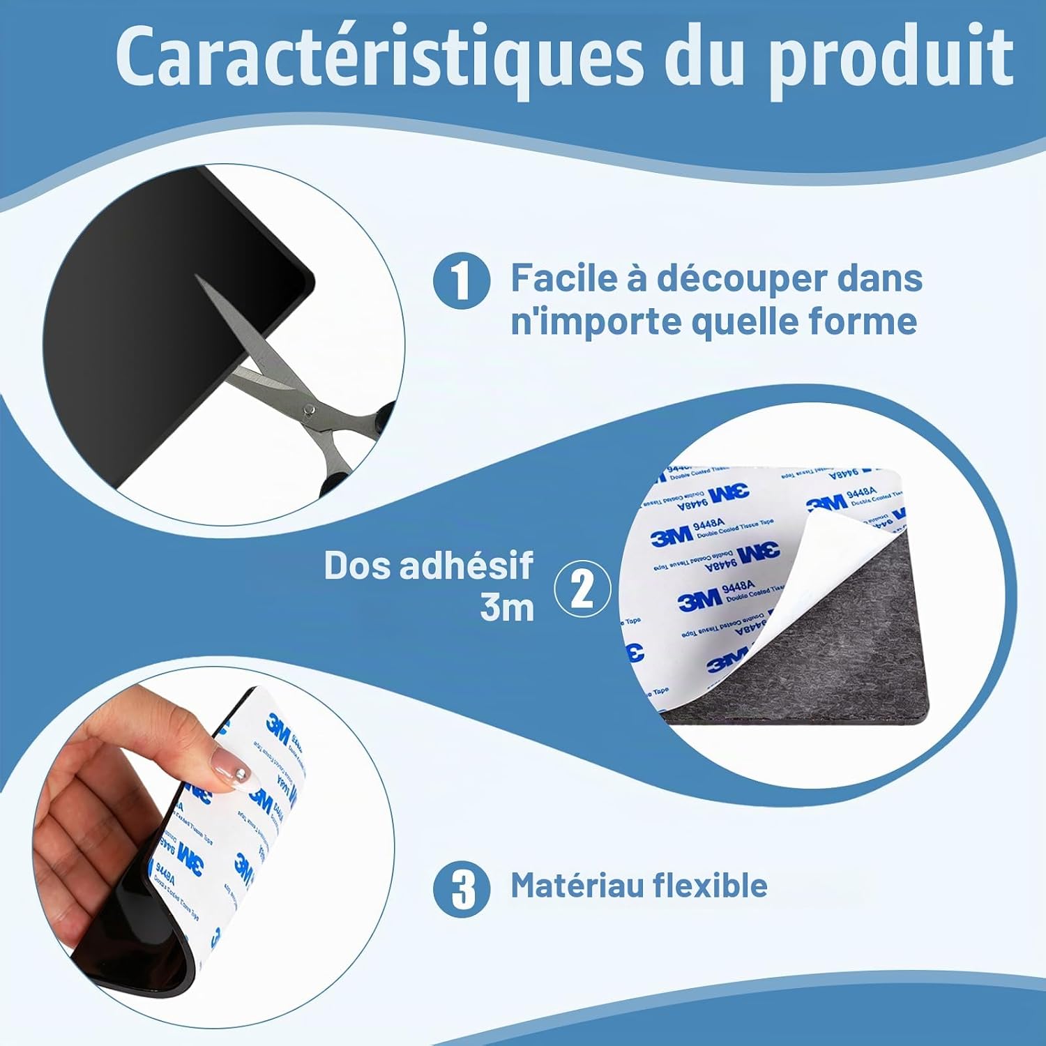 Detalle 2 de RICKMASK JYX-08606 wandmagneten, set van 3, zelfklevend, tot 1 kg per magneet