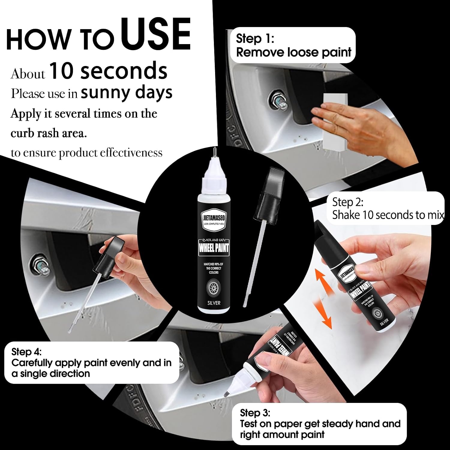 Thumbnail 3 de Gloss Black Rim Touch Up Paint – Wheel Repair Kit