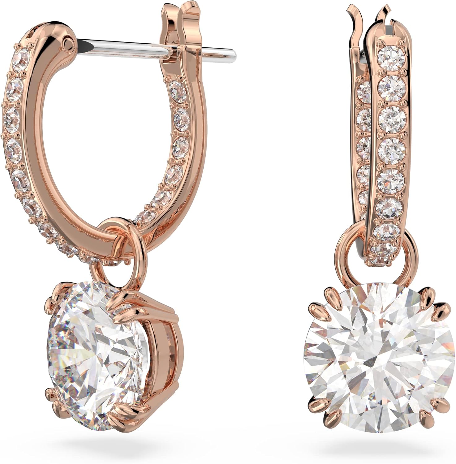 Thumbnail 5 de Swarovski Stilla Tropfenohrringe Rundschliff Weiß