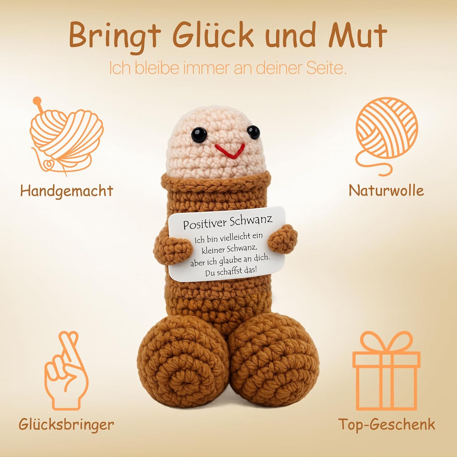 Detalle 2 de Farbeele Positive Eule & Glücksbringer-Schlüsselanhänger – Handgefertigtes Mutmacherset