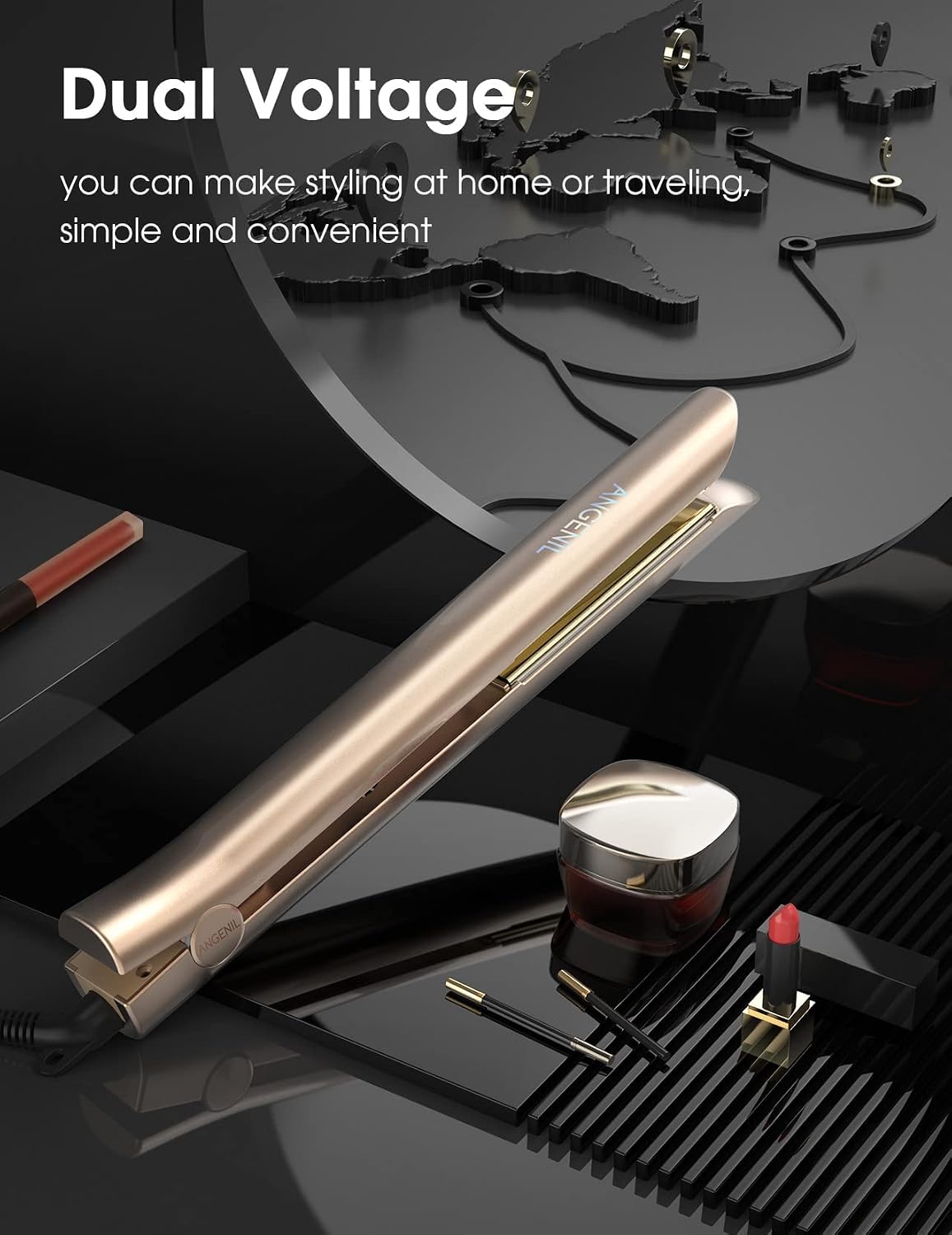 Detalle 2 de ANGENlL Nano Titanium 2-in-1 Hair Straightener and Curler 🎀